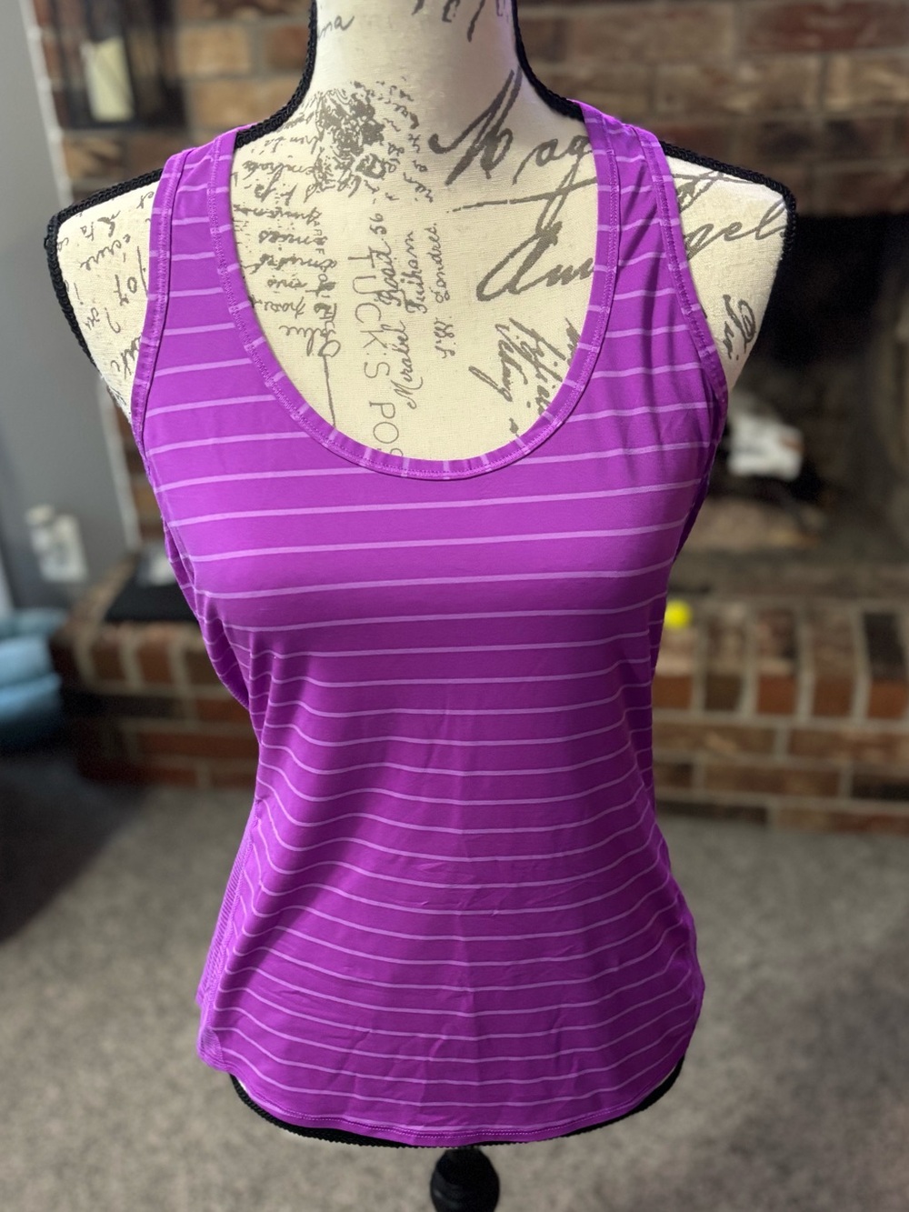 Athleta Purple Striped Racerback Tank